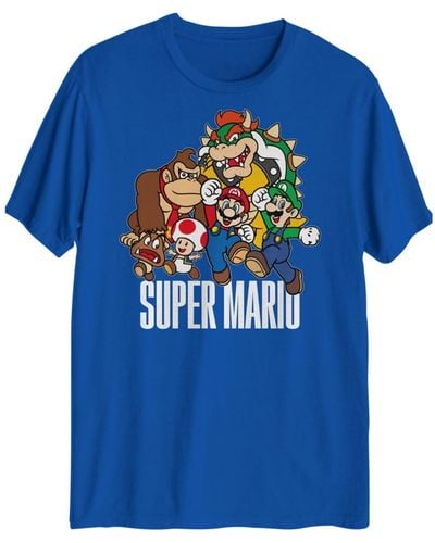 Hybrid Super Mario Group Graphic T-shirt - Blue