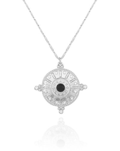 T Tahari Gypsy Revival Pendant Necklace - White