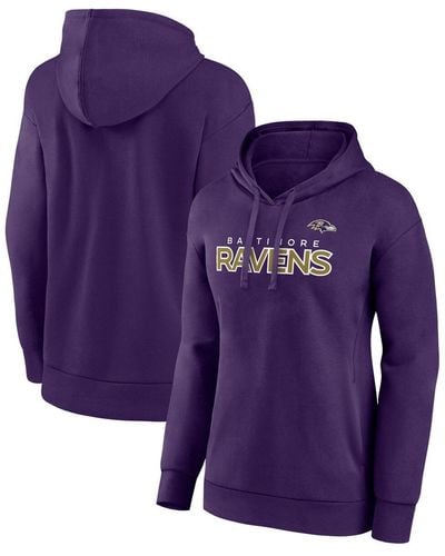 Fanatics Baltimore Ravens Iconic Cotton Fleece Checklist Pullover Hoodie - Purple