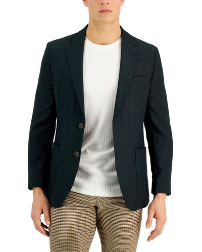Nautica Modern-fit Active Stretch Woven Solid Sport Coat - Black