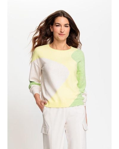 Olsen Long Sleeve Graphic Knit Pullover - Multicolor