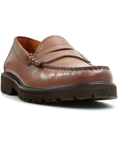 Brooks Brothers Bleeker Lug Sole Penny Loafers - Brown
