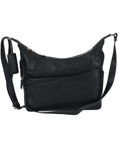 Mancini Pebble June Leather Crossbody Handbag - Black