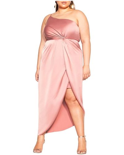 City Chic Plus Size Sensual Dress - Pink