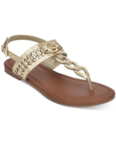 G by Guess Gbg Los Angeles Lovey Flat Sandals - Metallic