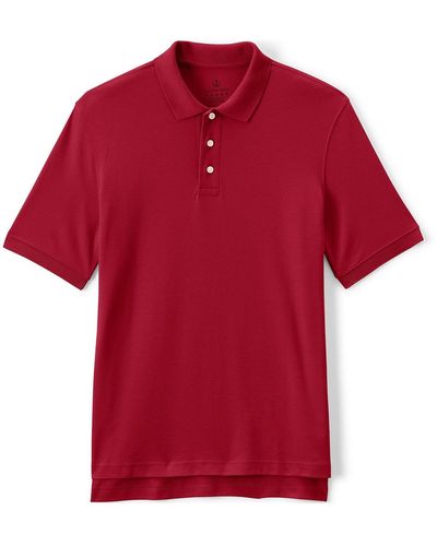 Lands' End School Uniform Short Sleeve Interlock Polo Shirt - Red