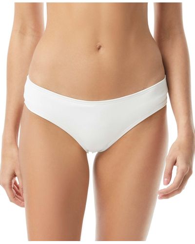 Vince Camuto Riviera Shirred Cheeky Bikini Bottoms - White