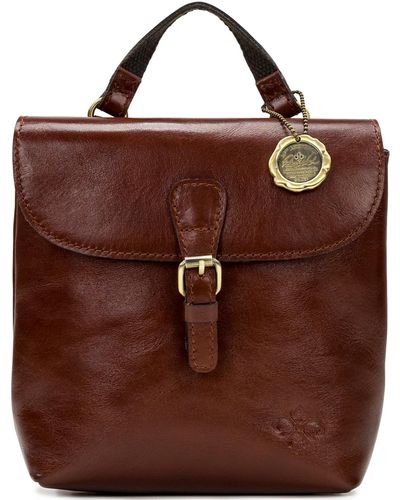 Patricia Nash Vatoni Small Convertible Leather Backpack - Brown