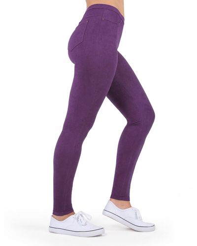 Memoi Micro Suede leggings - Purple