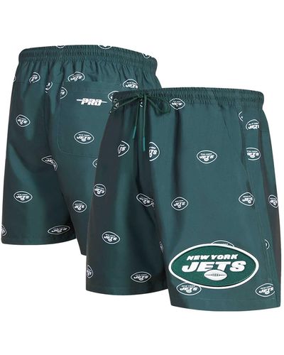 Pro Standard New York Jets Allover Print Mini Logo Shorts - Green