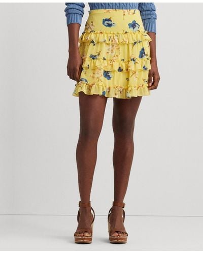 Lauren by Ralph Lauren Ruffled Miniskirt - Yellow