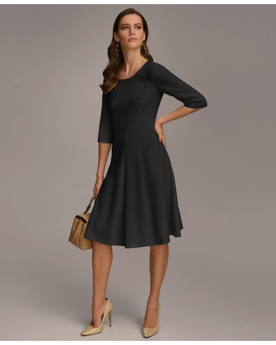 Donna Karan Structured A-line Dress - Natural