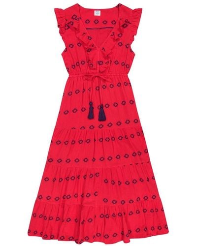 MER ST BARTH Giselle Maxi Dress - Red
