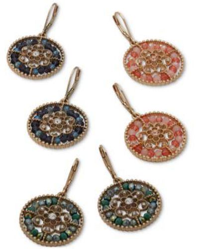 Lonna & Lilly Lonna Lilly Gold Tone Pave Bead Drop Earrings Collection - Metallic