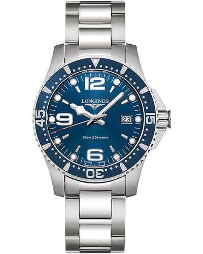 Longines Swiss Hydroconquest Stainless Steel Bracelet Watch 41mm - Blue