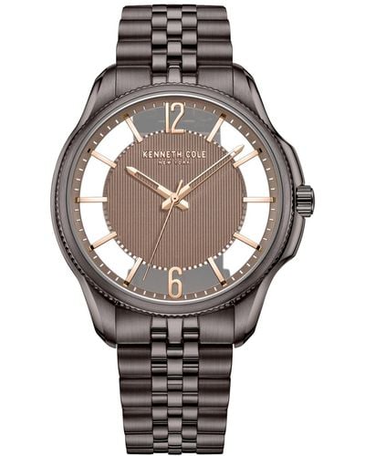 Kenneth Cole Transparency Dial Stainless Steel Bracelet Watch 42mm - Gray