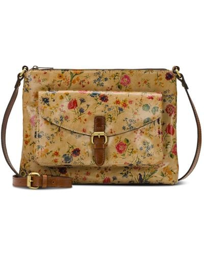 Patricia Nash Kirby East West Leather Crossbody - Natural