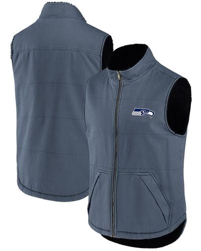 Fanatics Nfl X Darius Rucker Collection By College Seattle Seahawks Sherpa-lined Full-zip Vest - Blue