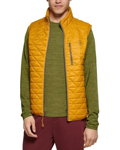BASS OUTDOOR Delta Diamond Quilted Packable Puffer Vest - Yellow