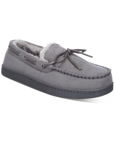 Club Room Moccasin Slippers - Gray