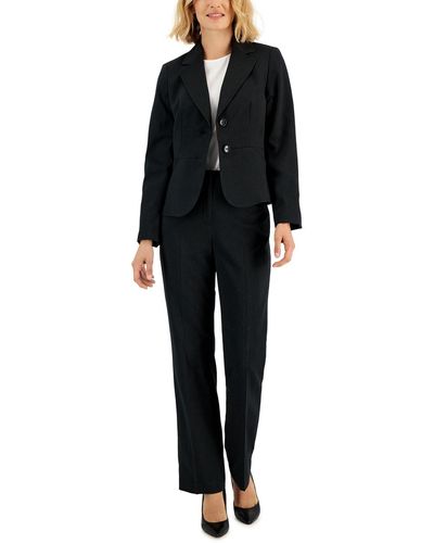 Le Suit Two-button Pinstriped Pantsuit - Black