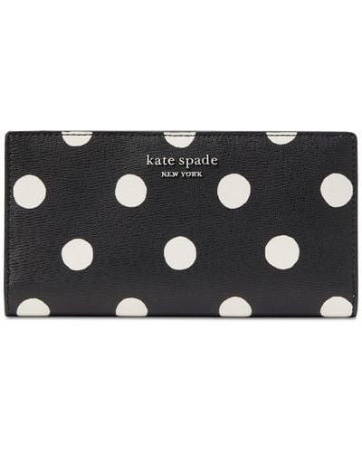 Kate Spade Morgan Sunshine Dot Printed Pvc Slim Bifold Wallet - Black