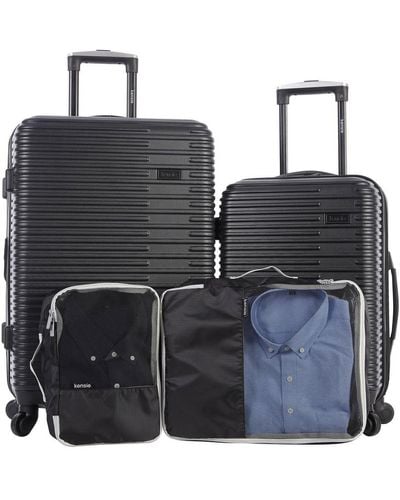 Kensie Hillsboro Expandable Rolling Hardside Collection Set - Black