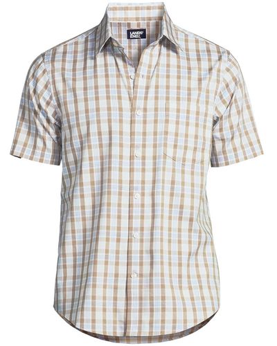 Lands' End Traditional Fit Short Sleeve Travel Kit Shirt - White
