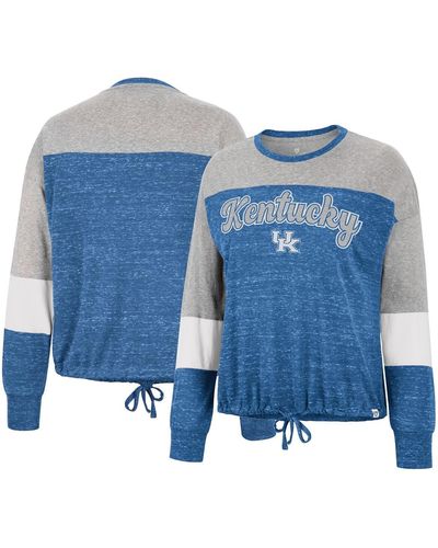 Colosseum Athletics Kentucky Wildcats Joanna Tie Front Long Sleeve T-shirt - Blue