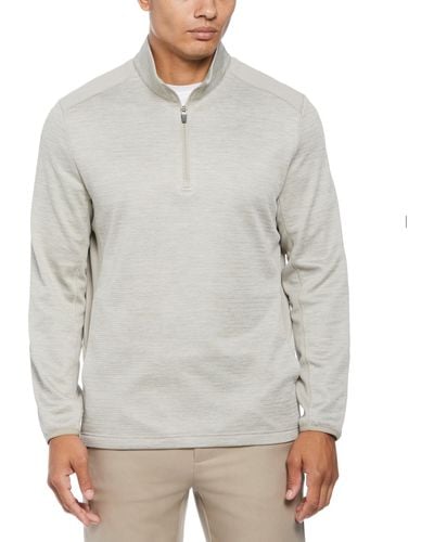 PGA TOUR Two-tone Space-dyed Quarter-zip Golf Pullover - Gray