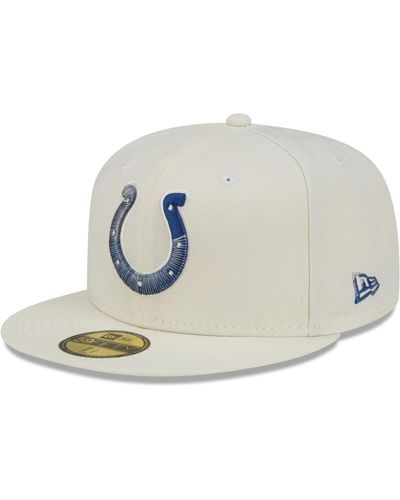 KTZ Indianapolis Colts Chrome Color Dim 59fifty Fitted Hat - Natural