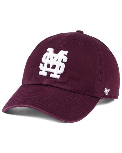 '47 Distressed Mississippi State Bulldogs Vintage-like Clean Up Adjustable Hat - Purple