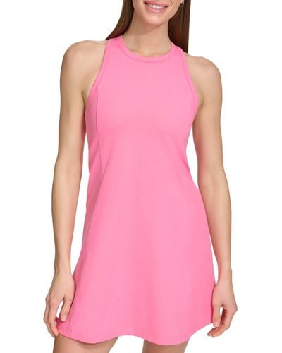 DKNY Sport Racerback Sleeveless Tennis Dress - Pink