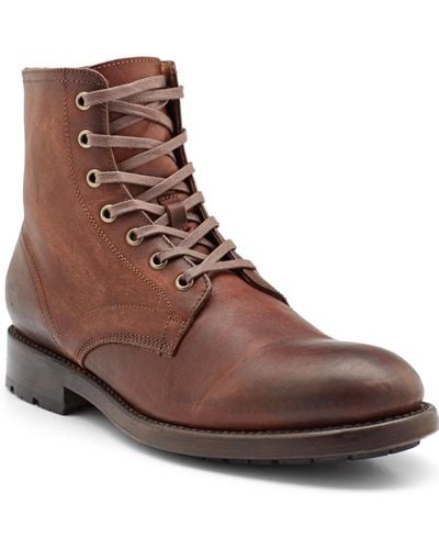 Frye Bowery Lace-up Boots - Brown