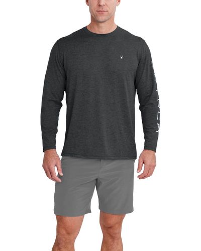 Spyder Long-sleeve Raglan Logo Swim T-shirt - Gray