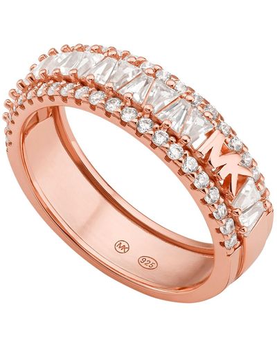 Michael Kors Tapered Baguette And Pave Band Ring - Pink