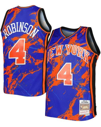 Mitchell & Ness Nate Robinson New York Knicks 2005-06 Hardwood Classics Marble Swingman Jersey - Blue
