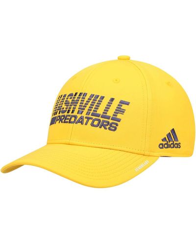 adidas Nashville Predators 2021 Locker Room Aeroready Flex Hat - Yellow