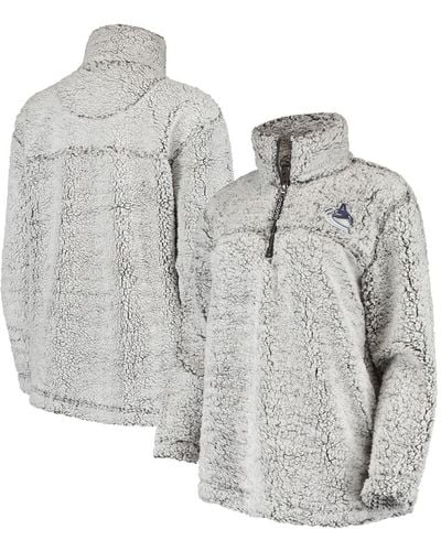 G-III 4Her by Carl Banks Vancouver Canucks Sherpa Quarter-zip Jacket - Gray
