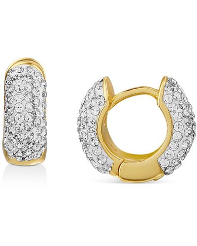 Giani Bernini Crystal Clay 18k Gold-plated Sterling Silver Hoop Earrings - Metallic