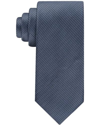 Calvin Klein Stitch Solid Textured Tie - Blue