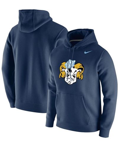 Nike North Carolina Tar Heels Vintage-like School Logo Pullover Hoodie - Blue