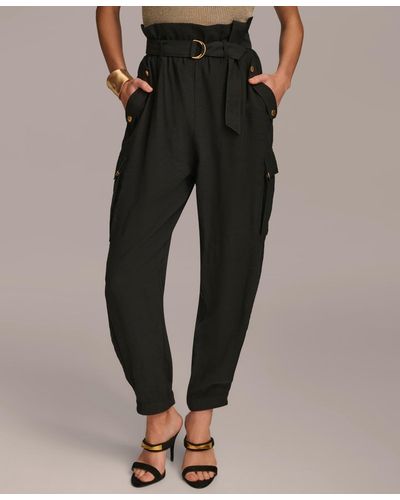 Donna Karan Belted Cargo Pants - Black