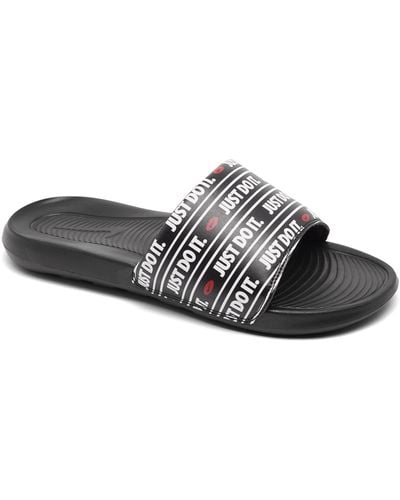 Nike Victori One All-over Print Slide Sandals From Finish Line - Black