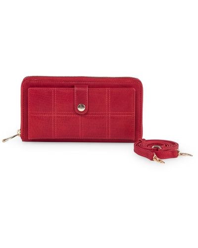 Lodis Kinsley Zip Around Crossbody Wallet - Red