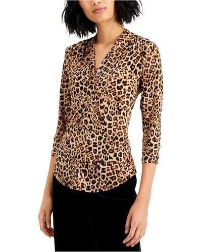 Charter Club Leopard-print Top, Created For Macy's - Black