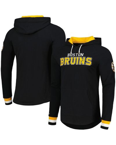 Mitchell & Ness Boston Bruins Legendary Slub Hoodie Long Sleeve T-shirt - Black