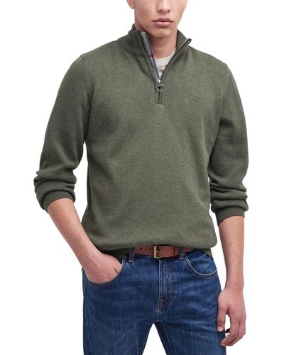 Barbour Half-zip Cotton Sweater - Green