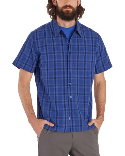 Marmot Eldridge Classic Plaid Button-up Short-sleeve Shirt - Blue
