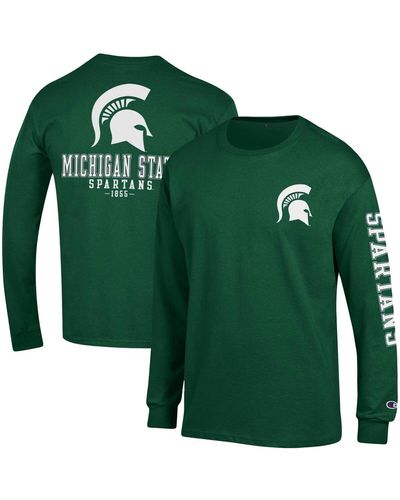 Champion Michigan State Spartans Team Stack Long Sleeve T-shirt - Green